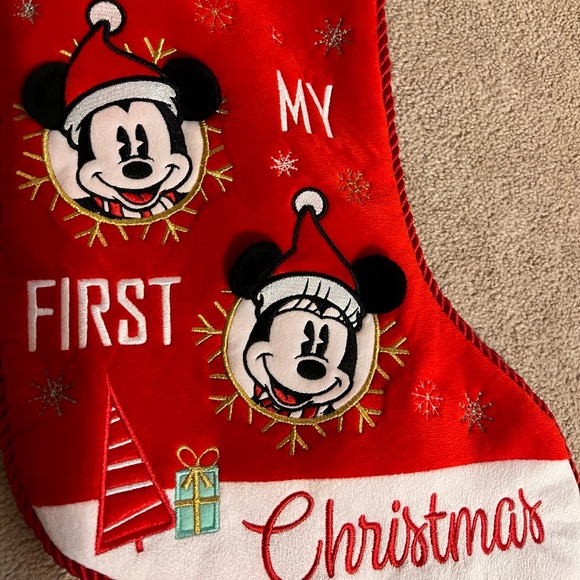 Disney store Christmas stocking my first Christmas EUC and still like new - Picture 2 of 4